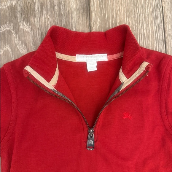 Burberry Red Kids Sweatshirt with Quarter Zip Collar size 3Y - Picture 4 of 5